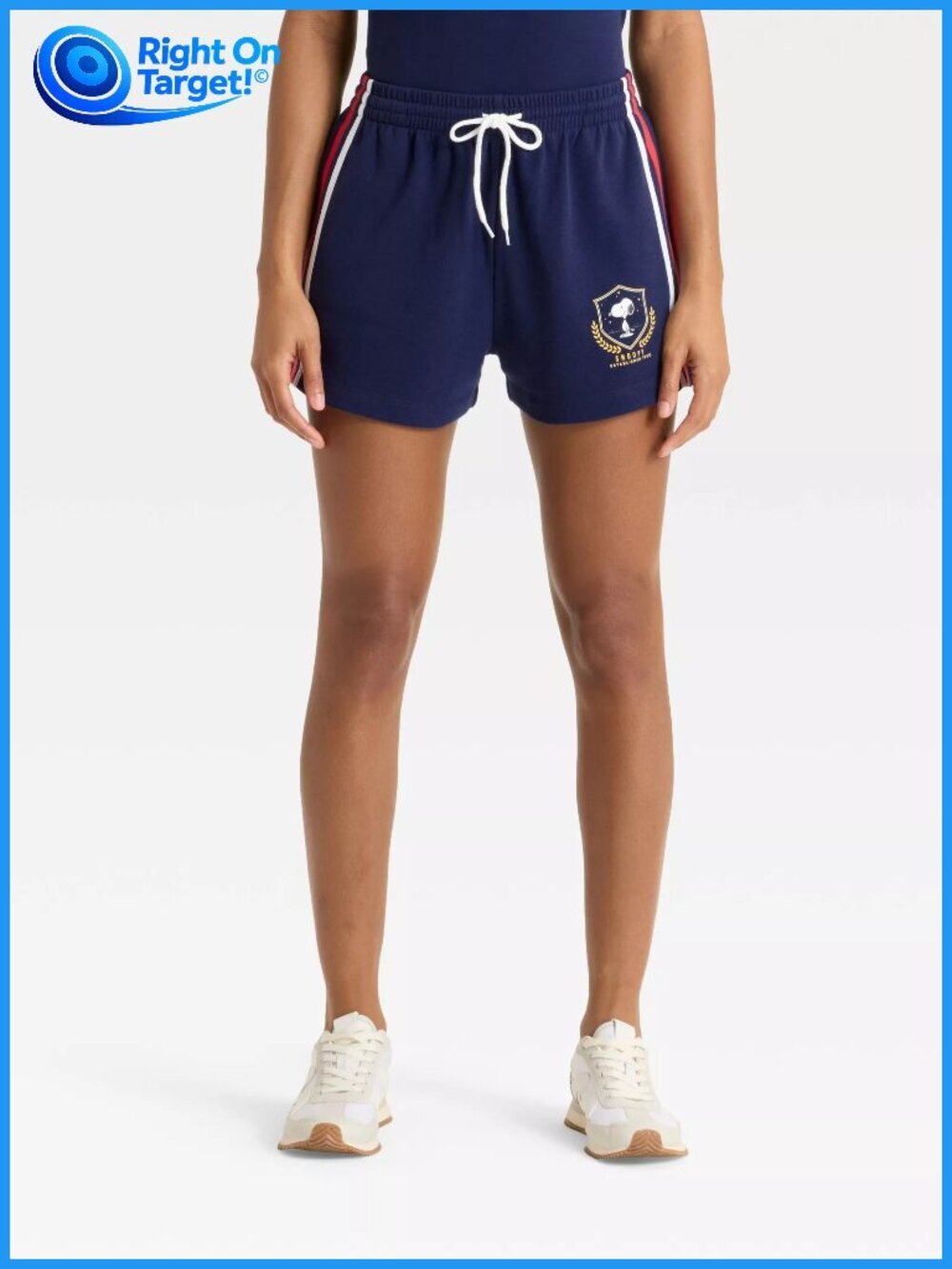 NWT Large - Womens Peanuts Snoop Graphic Shorts - Navy